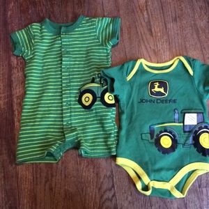 5/$30 John Deere onesie and play suit